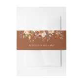 Rustieke Bourgogne Terracotta Bloemenbruiloft Uitnodigingen Wikkel (Voorkant Voorbeeld)