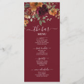 Rustieke Bourgogne Verbrand Sinaasappel Bloemen We Programmakaart (Achterkant)