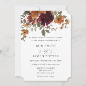 Rustieke Bourgogne Verbrand Sinaasappel Roest Bloe Kaart (Voorkant)