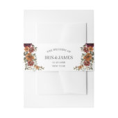 Rustieke Bourgogne Verbrand Sinaasappel Roest Bloe Uitnodigingen Wikkel (Voorkant Voorbeeld)