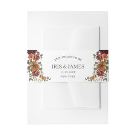 Rustieke Bourgogne Verbrand Sinaasappel Roest Bloe Uitnodigingen Wikkel