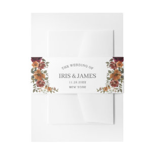 Rustieke Bourgogne Verbrand Sinaasappel Roest Bloe Uitnodigingen Wikkel