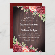 Rustieke Bourgogne Waterverf Floral Foliage bruilo