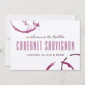 Rustieke Bourgogne wijnvlek bruidstafel naam Kaart (Voorkant)