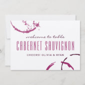 Rustieke Bourgogne wijnvlek bruidstafel naam Kaart (Achterkant)
