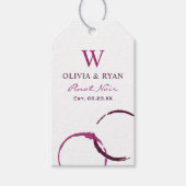 Rustieke Bourgogne wijnvlek bruiloft gunst Cadeaulabel (Voorkant)