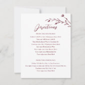 Rustieke Bourgogne Wildflower Bruiloft Behuizing K Kaart (Voorkant)