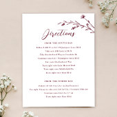 Rustieke Bourgogne Wildflower Bruiloft Behuizing K Kaart