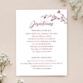 Rustieke Bourgogne Wildflower Bruiloft Behuizing K Kaart