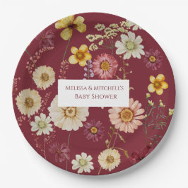 Rustieke Bourgogne Wildflower Papieren Bordje