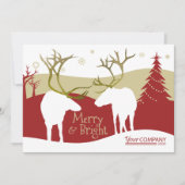 Rustieke Bourgondië, Beige rendier Kerstmis Kaart (Voorkant)