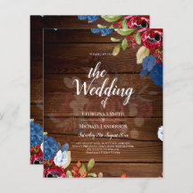 Rustieke Bourgondië Blauw Bloemige Bruiloft