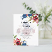 Rustieke Bourgondië Blauw Bloemige Trouw (Staand voorkant)