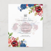 Rustieke Bourgondië Blauw Bloemige Trouw (Achterkant)