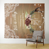 Rustieke Bourgondië Bloem Boho Jacht is Voorbij Tr Wandkleed (In Situ (horizontaal))