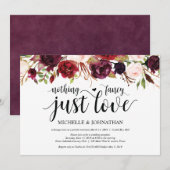 Rustieke Bourgondië Bloemachtige Elopement Ontvang Kaart (Voorkant / Achterkant)