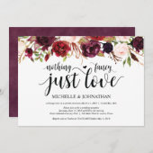 Rustieke Bourgondië Bloemige Elopement Ontvangst U Kaart (Voorkant / Achterkant)