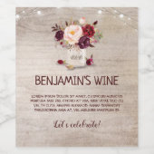 Rustieke Bourgondië Bloemstuk in Metselarenvaas Wijn Etiket (Enkel label)