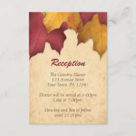 Rustieke Bourgondië Goud Herfst Ontvangstkaarten Informatiekaartje