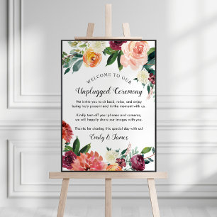 Rustieke Bourgondië herfst bloemstuk uitgeschakeld Poster