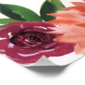 Rustieke Bourgondië Herfst Bloemstuk Uitgeschakeld Poster (Hoek)