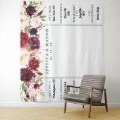 Rustieke Bourgondië Marsala Trouwachtergrond Wandkleed (In situ)