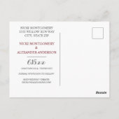 Rustieke Bourgondië Roze Bloemige Trouw Save Date Briefkaart (Achterkant)