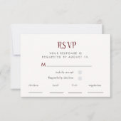 Rustieke Bourgondische bloem bruiloft reactiekaart RSVP Kaartje (Voorkant)