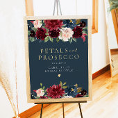 Rustieke Bourgondische bloemblaadjes & Prosecco Vr Poster