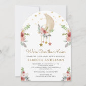 Rustieke Bourgondische Bloemen Sterren Moon Arch B Kaart (Voorkant)