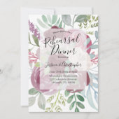 Rustieke Bourgondische bloemenbruiloft repetitie d Kaart (Voorkant)