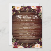 Rustieke Bourgondische Bloemengelofte Vernieuwing  Kaart (Voorkant)