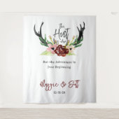 Rustieke Bourgondische Bloemige Boho Jacht is Voor Wandkleed (Voorkant)