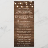 Rustieke Bourgondische bloemlichten Mason Jar brui Programmakaart (Achterkant)