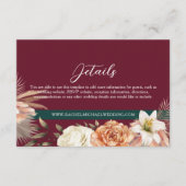 Rustieke Bourgondische bruiloft Details Kaart (Voorkant)