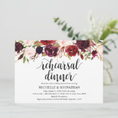 Rustieke Bourgondische bruiloft repetitie diner no Kaart (Staand voorkant)