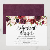 Rustieke Bourgondische bruiloft repetitie diner no Kaart (Voorkant / Achterkant)