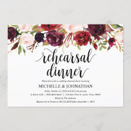 Rustieke Bourgondische bruiloft repetitie diner no Kaart