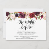 Rustieke Bourgondische bruiloft repetitie diner no Kaart (Voorkant)