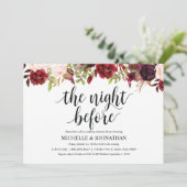 Rustieke Bourgondische bruiloft repetitie Diner Ui Kaart (Staand voorkant)