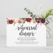 Rustieke Bourgondische bruiloft repetitie Diner Ui Kaart (Staand voorkant)