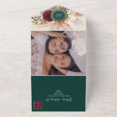 Rustieke Bourgondische Emerald Wedding Uitnodiging (Buitenkant)