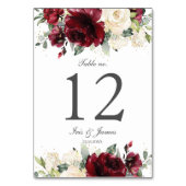 Rustieke Bourgondische ivoor Floral Wedding Vrijge Kaart (Achterkant)