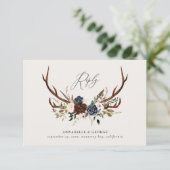 Rustieke Bourgondische marine bloemenbotanische br Informatiekaartje (Staand voorkant)