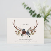 Rustieke Bourgondische marine bloemenbotanische br Informatiekaartje (Staand voorkant)