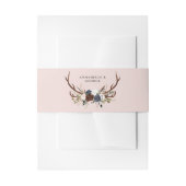 Rustieke Bourgondische marine bloemenbotanische br Uitnodigingen Wikkel (Voorkant Voorbeeld)