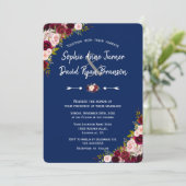 Rustieke Bourgondische Marsala Bloemen Handschrift Kaart (Staand voorkant)