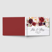 Rustieke Bourgondische Marsala bruiloft gastenboek (Volledig)