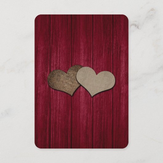 Rustieke Bourgondische Mason Jar Wood Accommodatie Informatiekaartje (Achterkant)