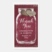 Rustieke Bourgondische Mason Jar Wood Dank u bruil Servet (Voorkant)